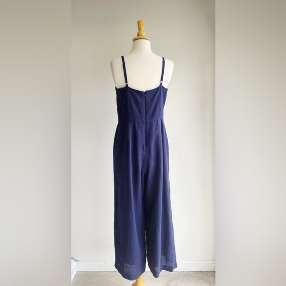 J. CREW FACTORY Tie-Front Jumpsuit in Linen-Cotton Size 10 - Picture 5 of 7